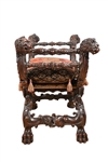 Antique Carved Lion's Head Dignitary/Royal Chair