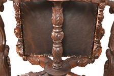 Antique Carved Lion's Head Dignitary/Royal Chair
