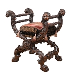 Antique Carved Lion's Head Dignitary/Royal Chair