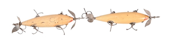 (2) Vintage Pfleuger Neverfail 5-Hook Minnow Lures