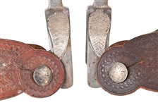 Crockett Marked Silver Mounted Spurs