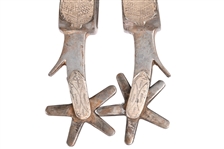 Crockett Marked Silver Mounted Spurs