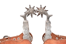 Unmarked McChesney Rare Snow Flake Pattern Spurs