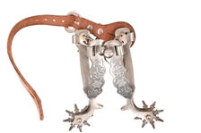 Unmarked McChesney Rare Snow Flake Pattern Spurs