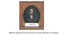 Lewis Maverick, Daguerreotype c.1858 Texas