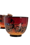 Michael Nourot Red Satin Blown Glass Art (3 Piece)