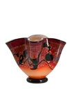 Michael Nourot Red Satin Blown Glass Art (3 Piece)