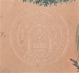 1873 Master Mason Certificate Framed