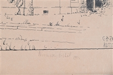 Austin Texas Oakwood Cemetery Drawing