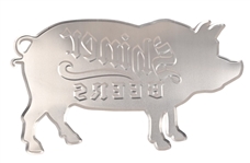 Shiner Beers Pig Tin Sign.