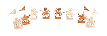 Antique Oriental Carved Ivory Chess Set