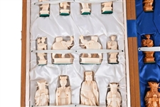 Antique Oriental Carved Ivory Chess Set
