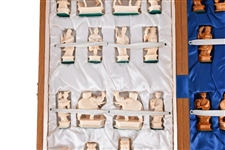 Antique Oriental Carved Ivory Chess Set