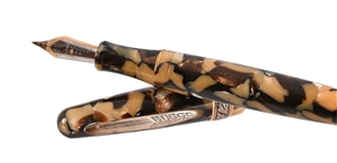 (2) Vintage Stipula Agate Fountain Pens