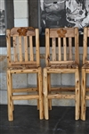 (6) Cedar Log Cabin Bar Chairs