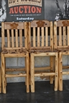 (6) Cedar Log Cabin Bar Chairs