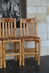 (6) Cedar Log Cabin Bar Chairs