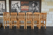 (6) Cedar Log Cabin Bar Chairs