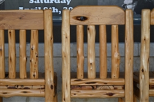 (6) Cedar Log Cabin Bar Chairs
