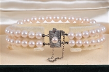 Mikimoto Double Strand Pearl Bracelet