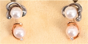 Mikimoto Pearl Earrings With Case