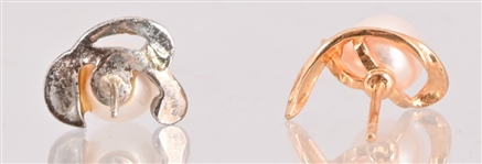 Mikimoto Pearl Earrings With Case
