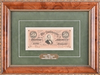 (2) Civil War Confederate $100 & $50 Notes Framed