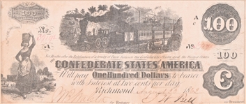(2) Civil War Confederate $100 & $50 Notes Framed