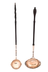 (2) Antique Silver Punch Ladles Circa Mid-1700's