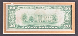 1929 First National Bank Of Mercer $20 Note