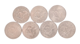 (7) Eisenhower Silver Dollars 1971-1978