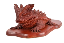 Texas Horned Lizard Carved Wood Folk Art