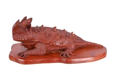 Texas Horned Lizard Carved Wood Folk Art