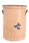 White Saltglaze Cobalt Bird Crock