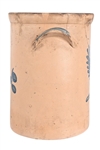 White Saltglaze Cobalt Bird Crock
